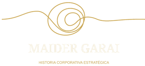 Logotipo de Maider Garai en negativo